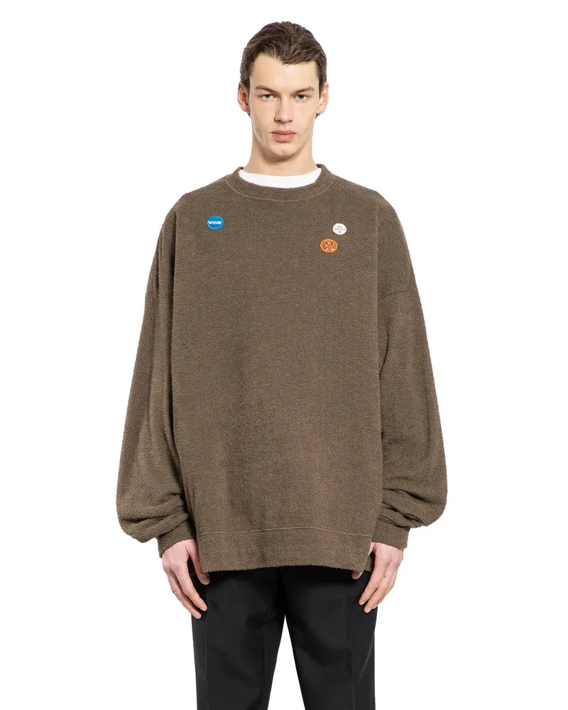Undercover Embellished Sweatshirt in Fleece Green