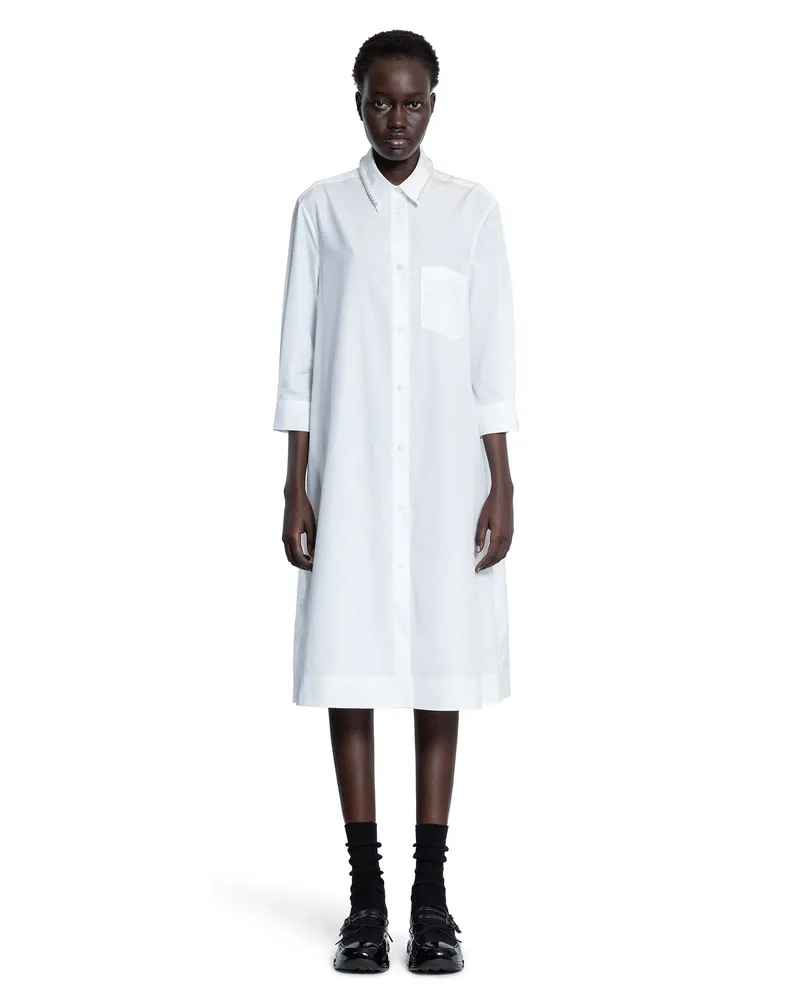 Simone Rocha Long Masculine Button Placket Shirt White