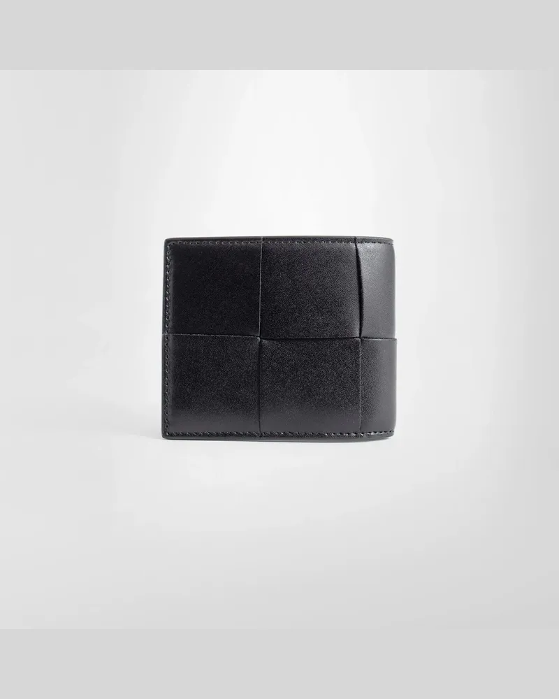 Bottega Veneta Grained Leather Bi-Fold Wallet Black