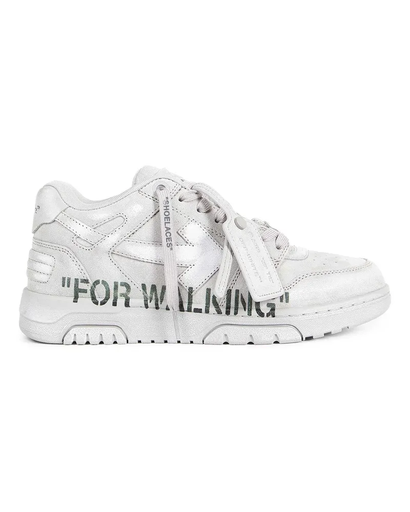 OFF-WHITE For Walking Suede Sneakers Grey