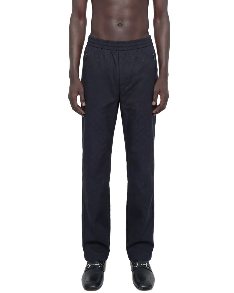 Gucci Stretch GG Nylon Jersey Sweatpants Blue