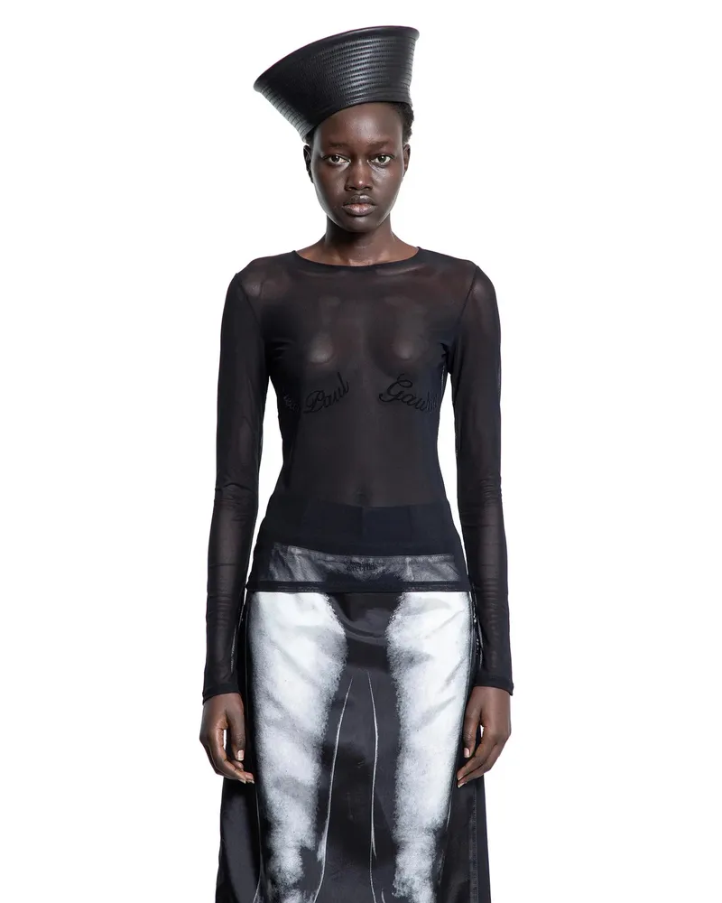 Jean Paul Gaultier Il  Top Flockato Black