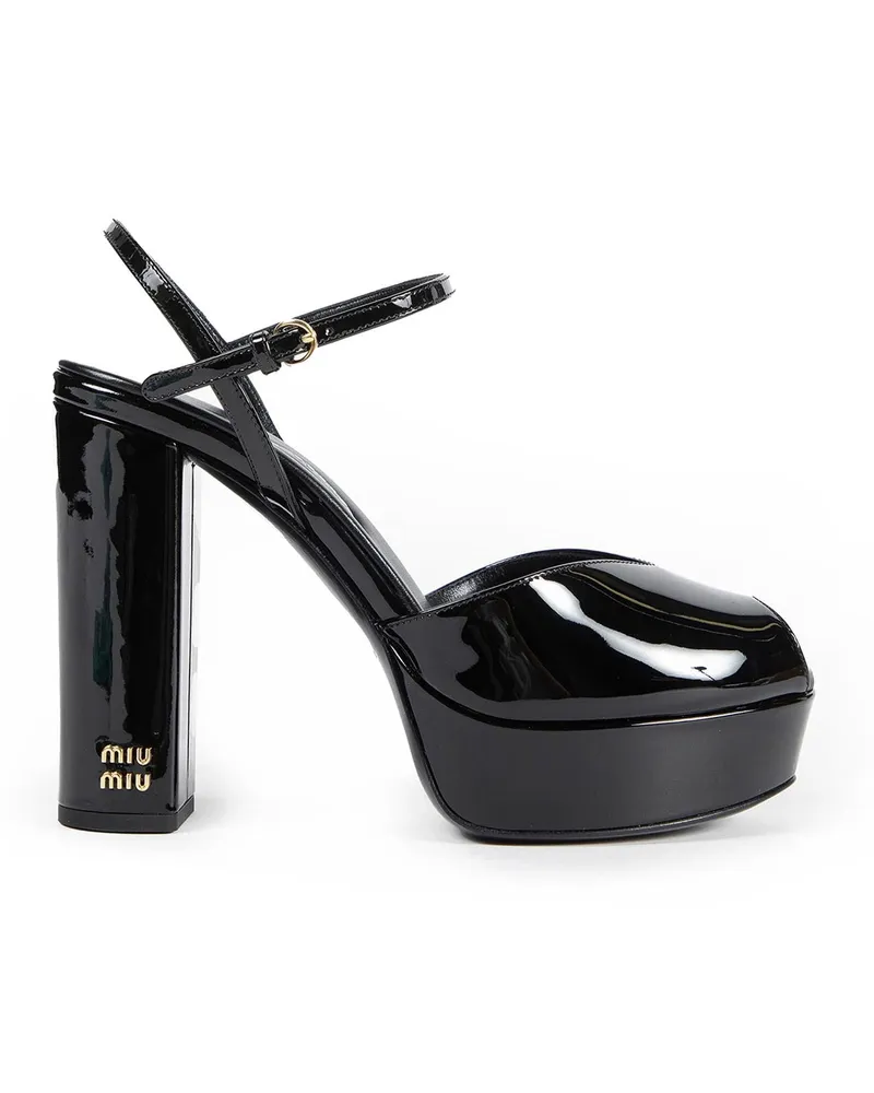 Miu Miu Patent Leather Sandals Black