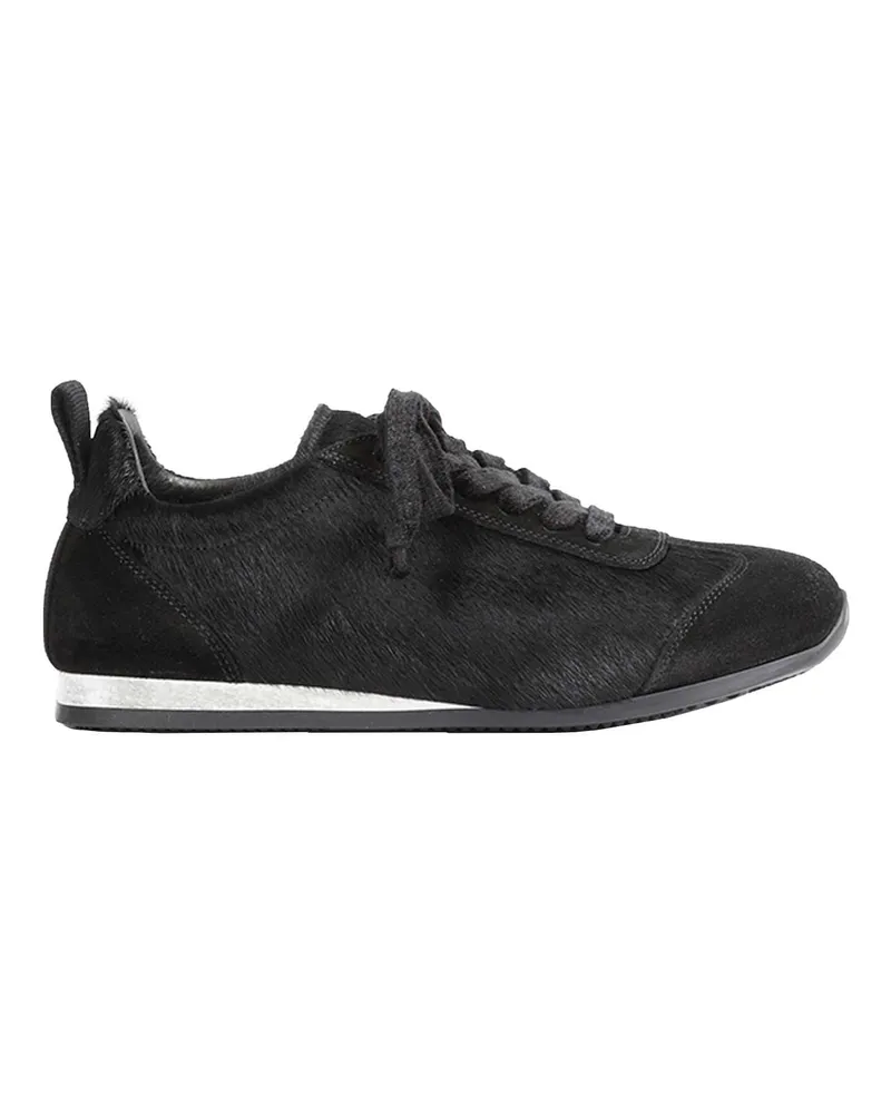 Uma Wang Calf Hair And Suede Sneakers Black