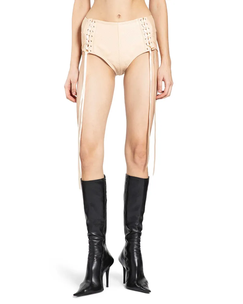 Dilara Findikoglu Stuck in Reality Leather Shorts Pink