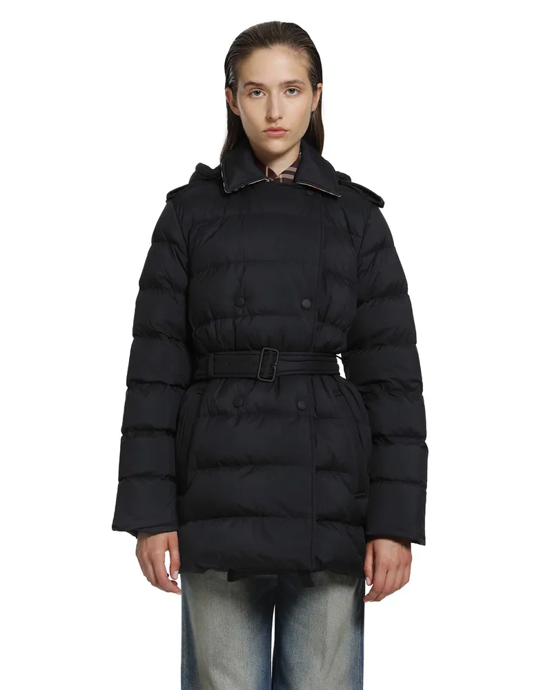 Burberry Nylon Hooded Puffer Jacket Black
