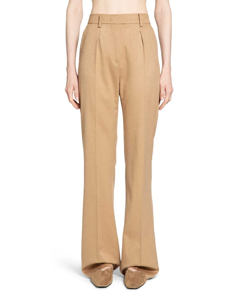 Max Mara WOMAN BEIGE TROUSERS Beige