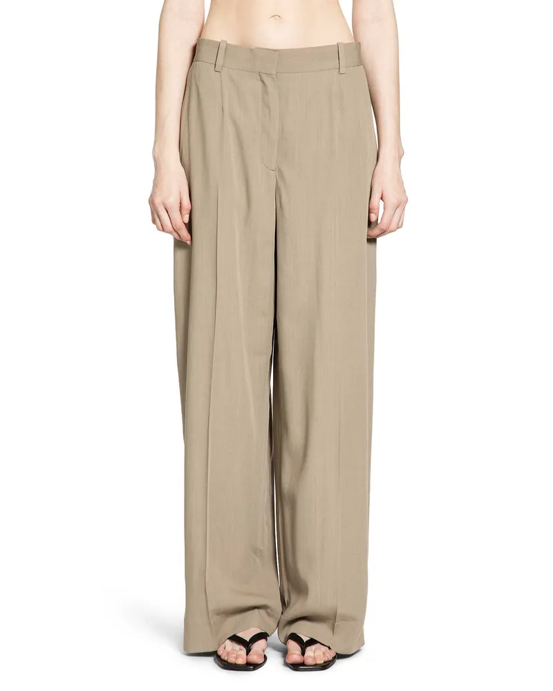 Totême Wide Fluid Trousers Brown