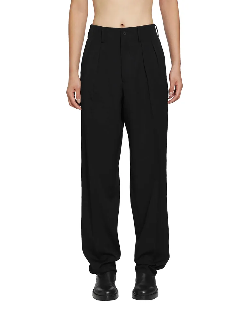 Yohji Yamamoto Suit Gabardine 2-Tuck Pants Black