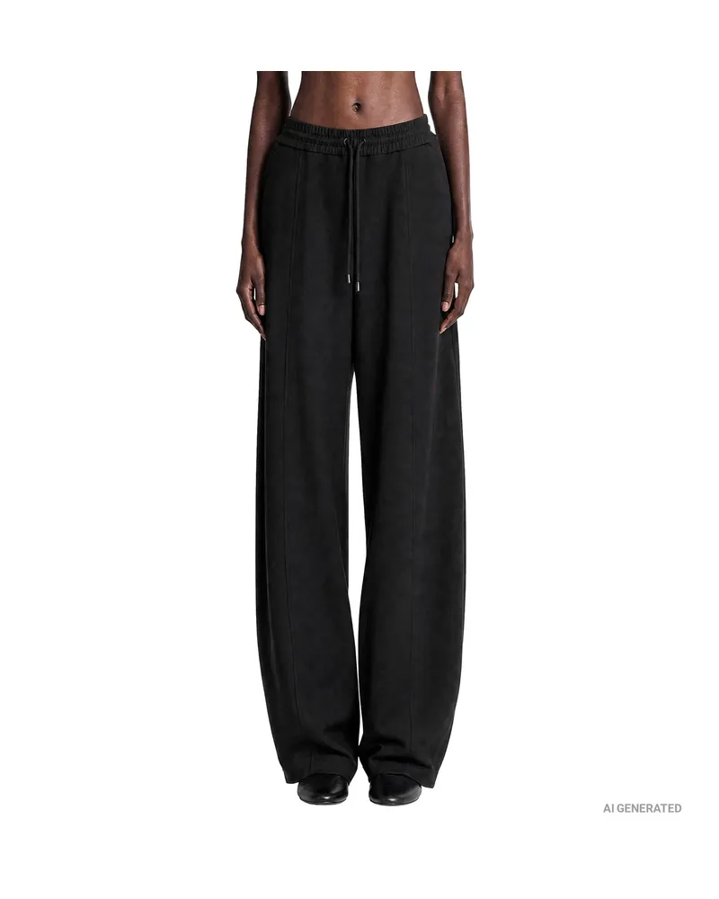 Max Mara Technical Jersey Wide Pants Black