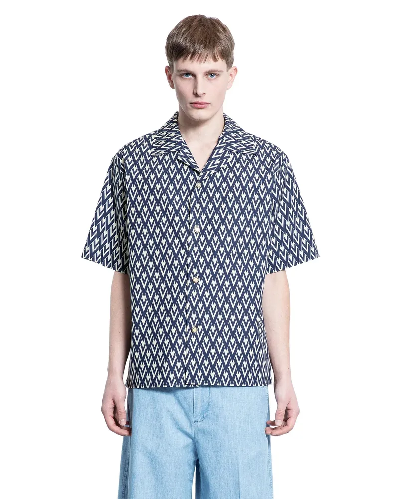 Valentino Garavani Toute la V Silk Twill Bowling Shirt Multicolor