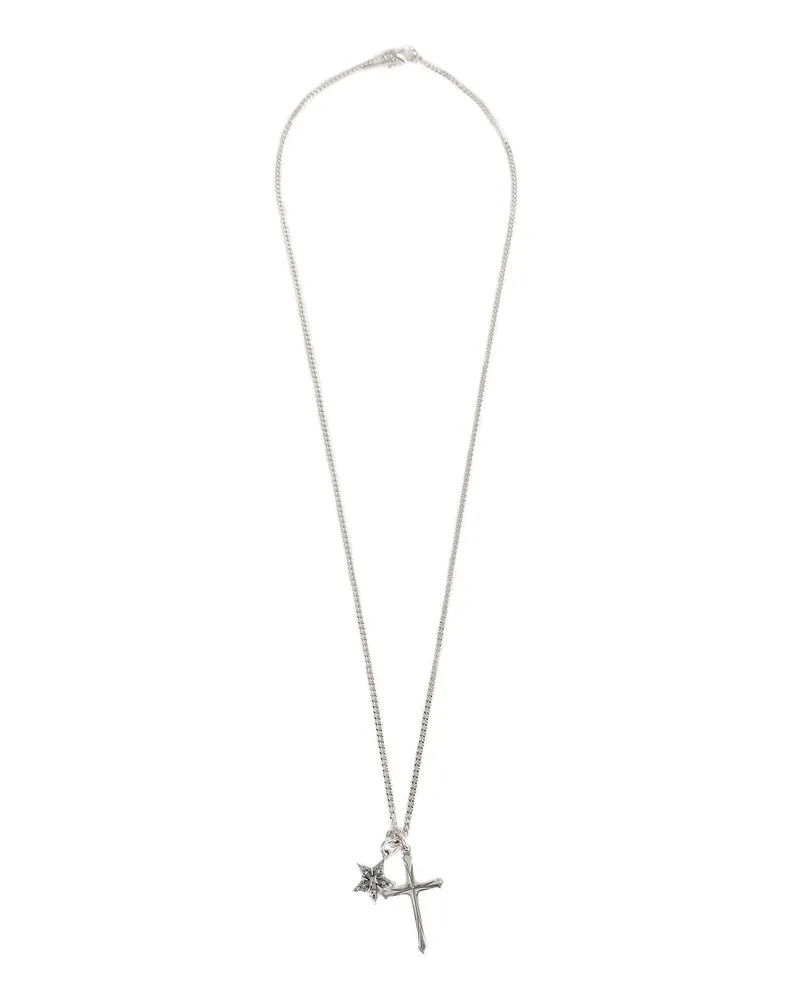 Emanuele Bicocchi Stella Notre Dame Cross Necklace Silver