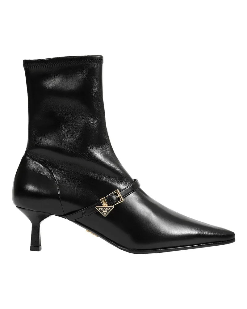 Prada Stretch Nappa Leather Ankle Boots Black