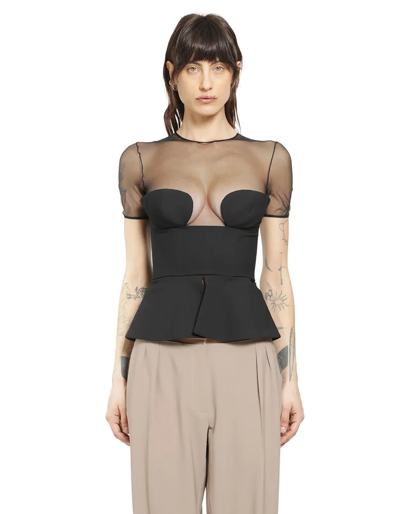 Nensi Dojaka Tailored Bustier Top Black
