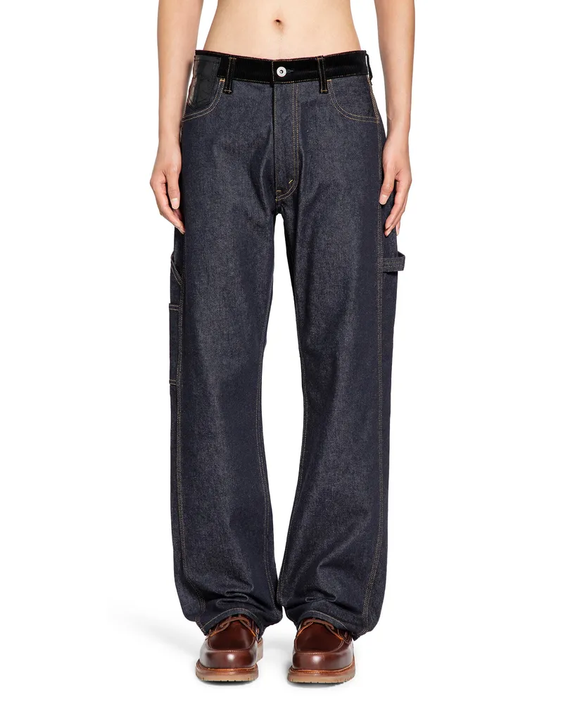 Junya Watanabe Paneled Straight Jeans Blue