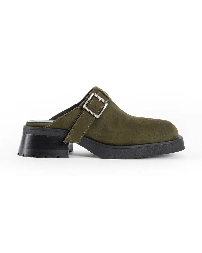 Miista Aroa Suede Mules Green