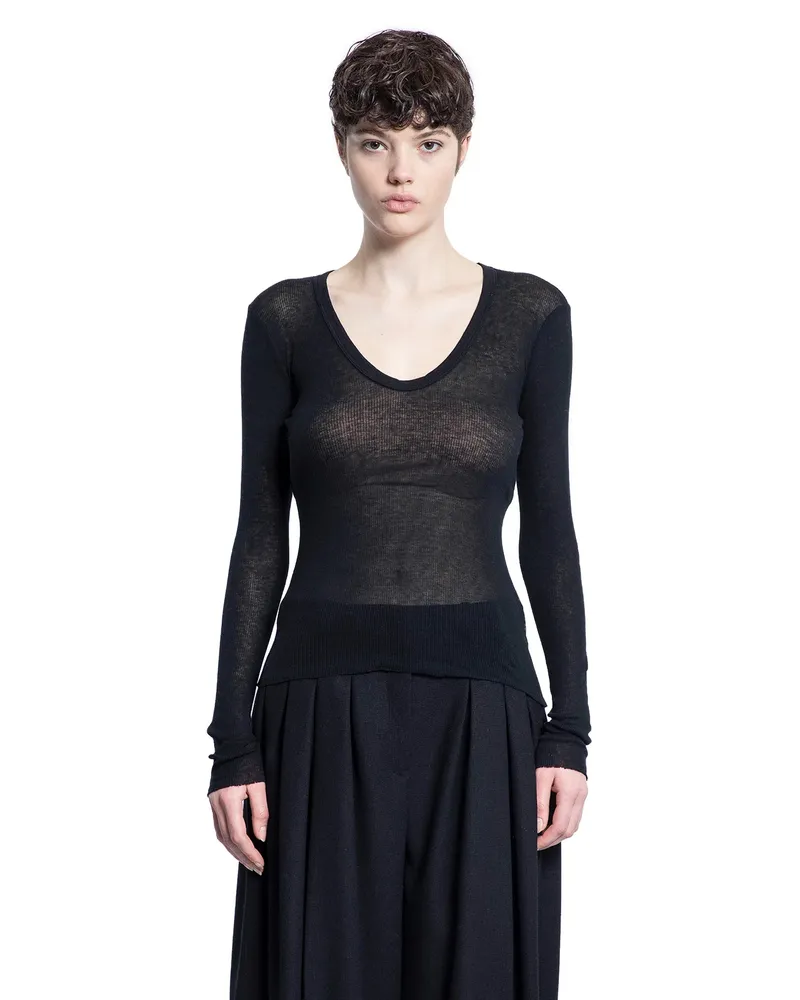 James Perse T-shirt a V profondo Black