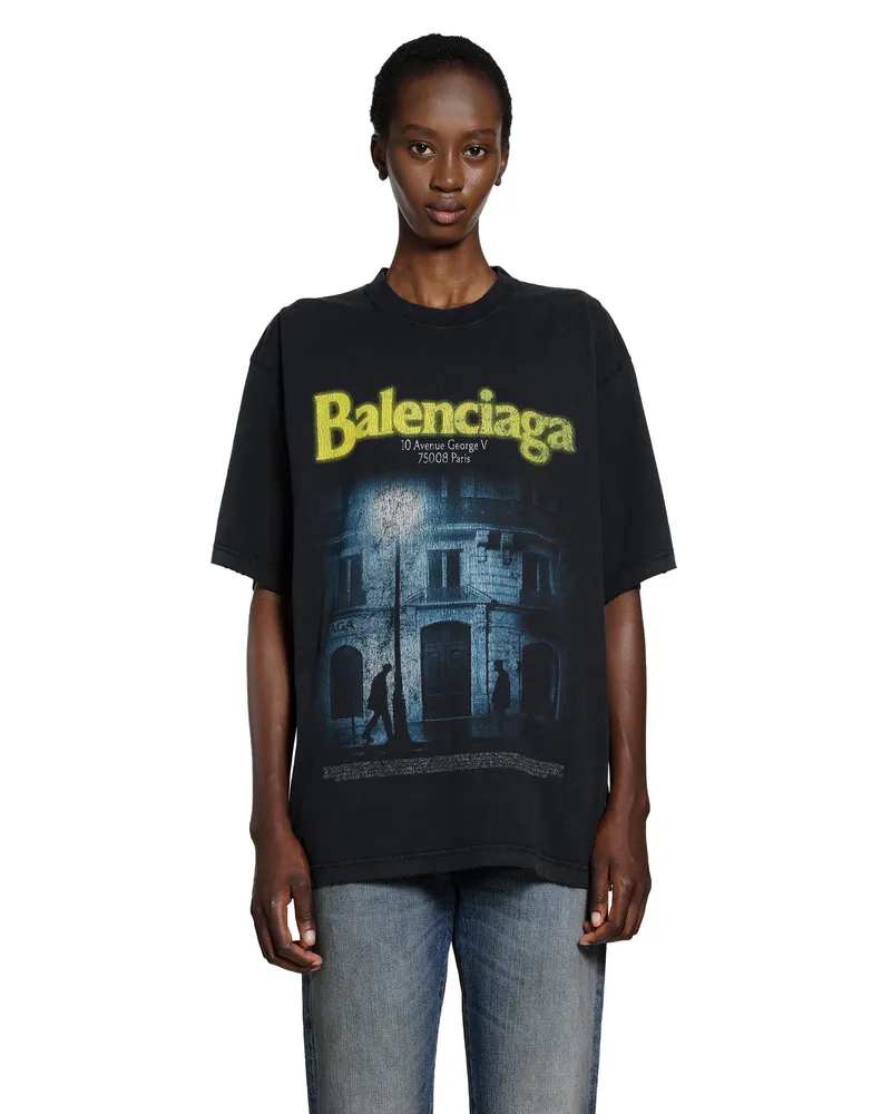 Balenciaga The Address Medium Fit T-Shirt Black