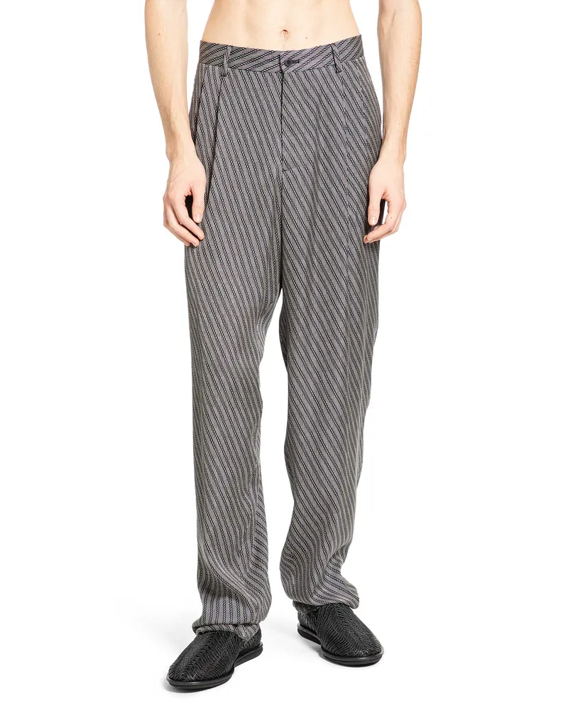 Giorgio Armani Diagonal Printed Trousers Black