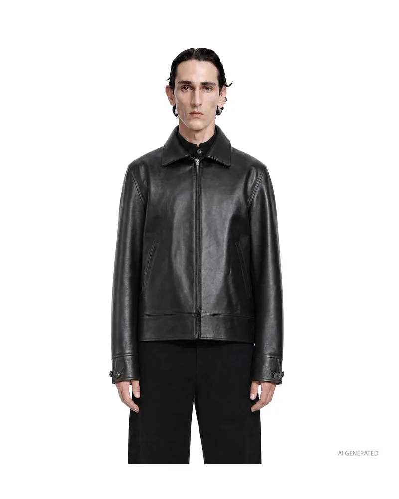 Taiga Takahashi LOT.802 Cossack Leather Jacket Black