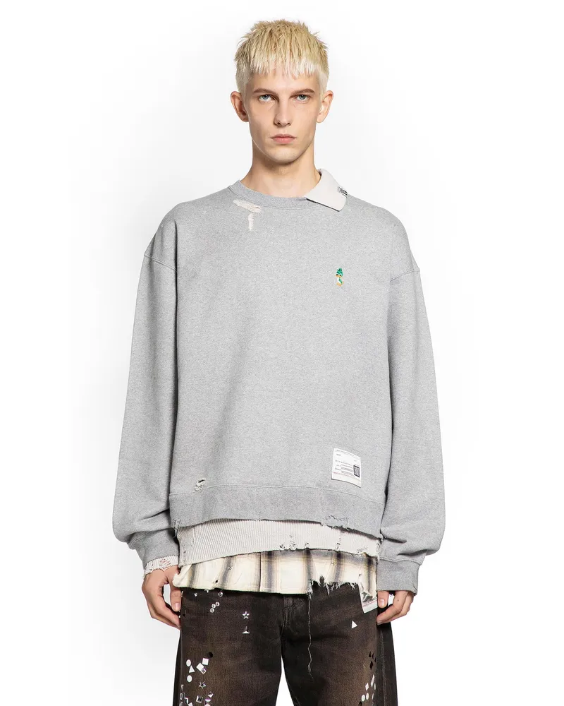 MIHARAYASUHIRO Triple Layered Knitted Sweater Grey