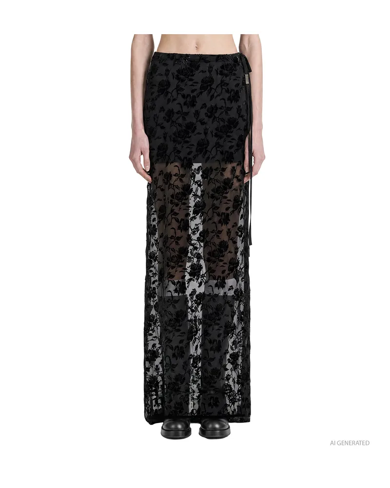 Ann Demeulemeester Eveline Long Bias Skirt Black