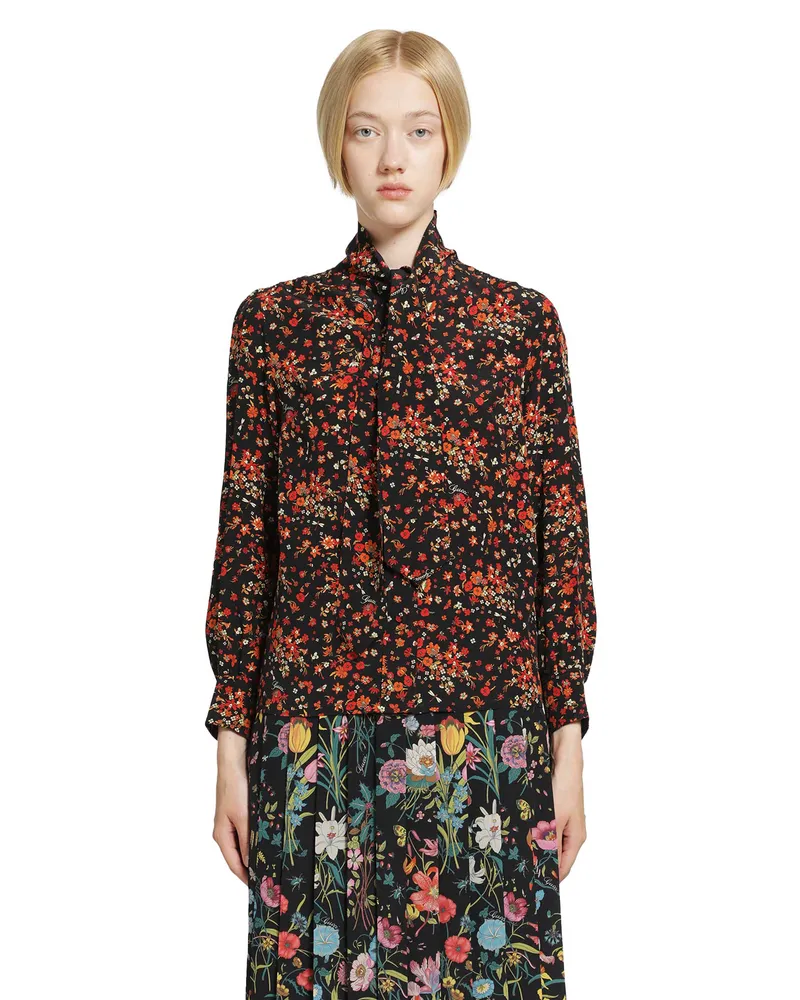 Gucci Printed Silk Shirt Black
