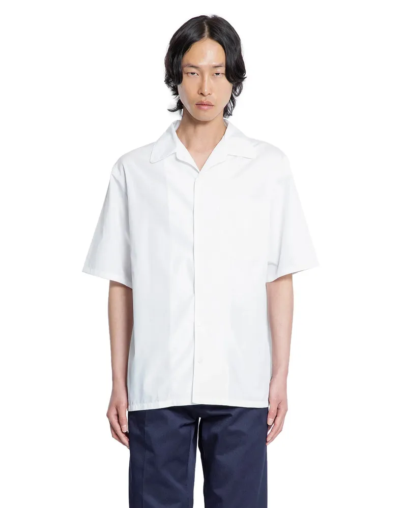 Prada Cotton Bowling Shirt White