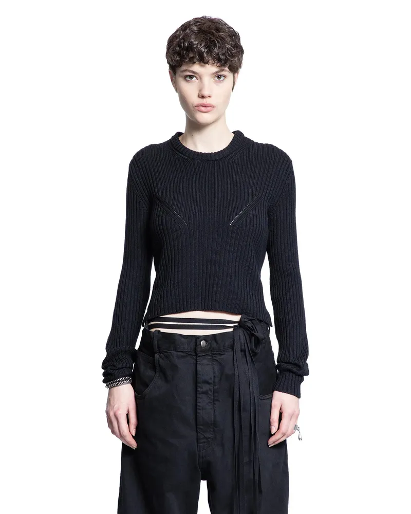 Ann Demeulemeester Bjork Cropped Sweater Black