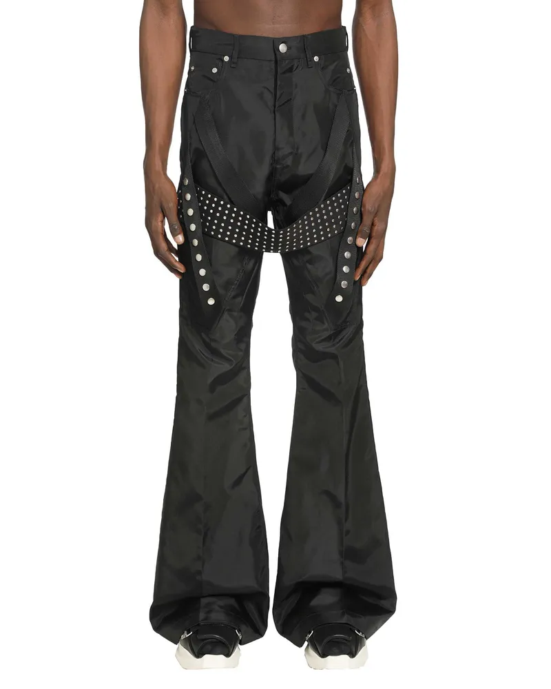 Rick Owens Temple Mega Strap Moto Pants Black