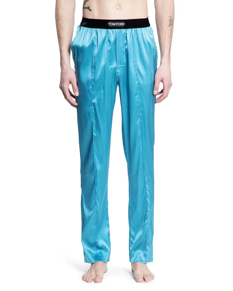 Tom Ford Stretch Silk Pyjamas Blue