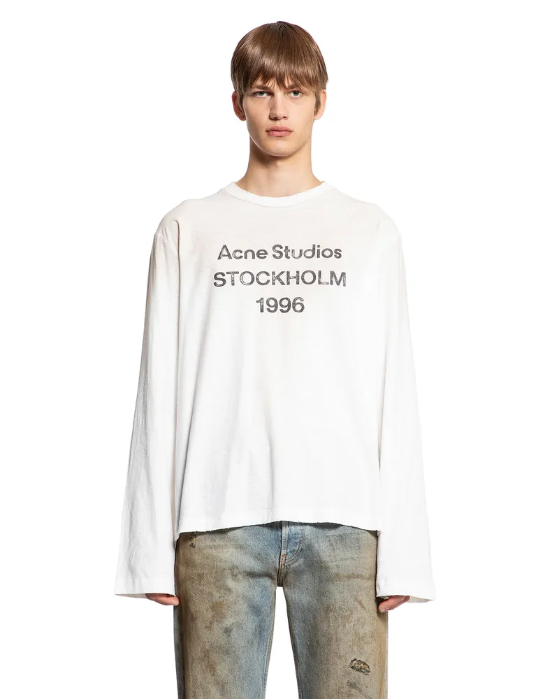 Acne Studios 1996 Logo Long Sleeve T-Shirt White