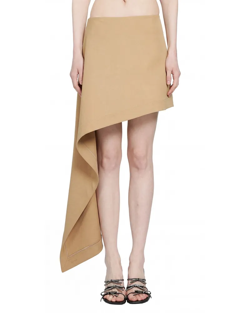 Loewe Draped Mini Skirt Beige