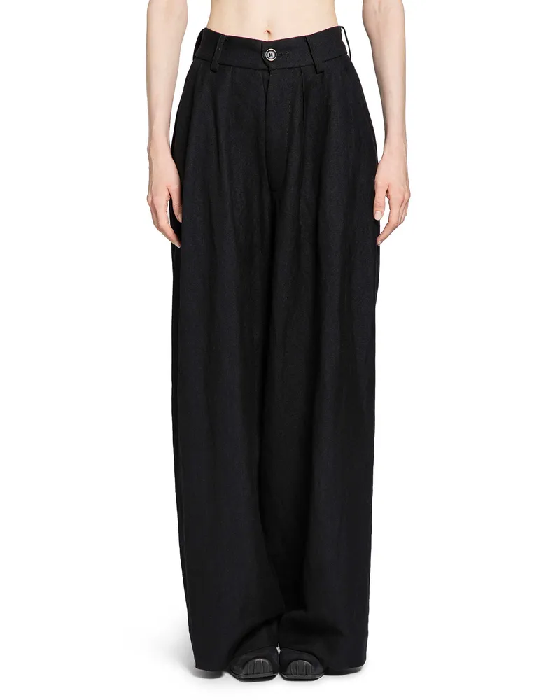 Uma Wang Polina Linen Cashmere Trousers Black
