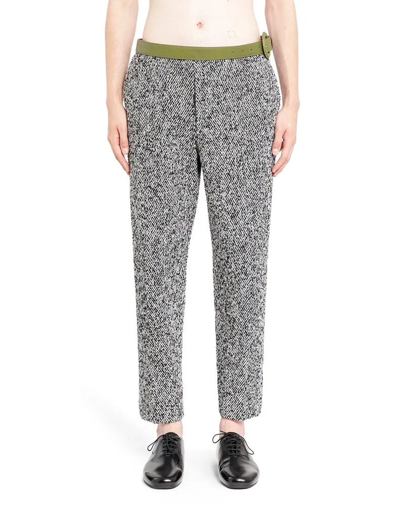 Prada Wool Blend Pants Black&white