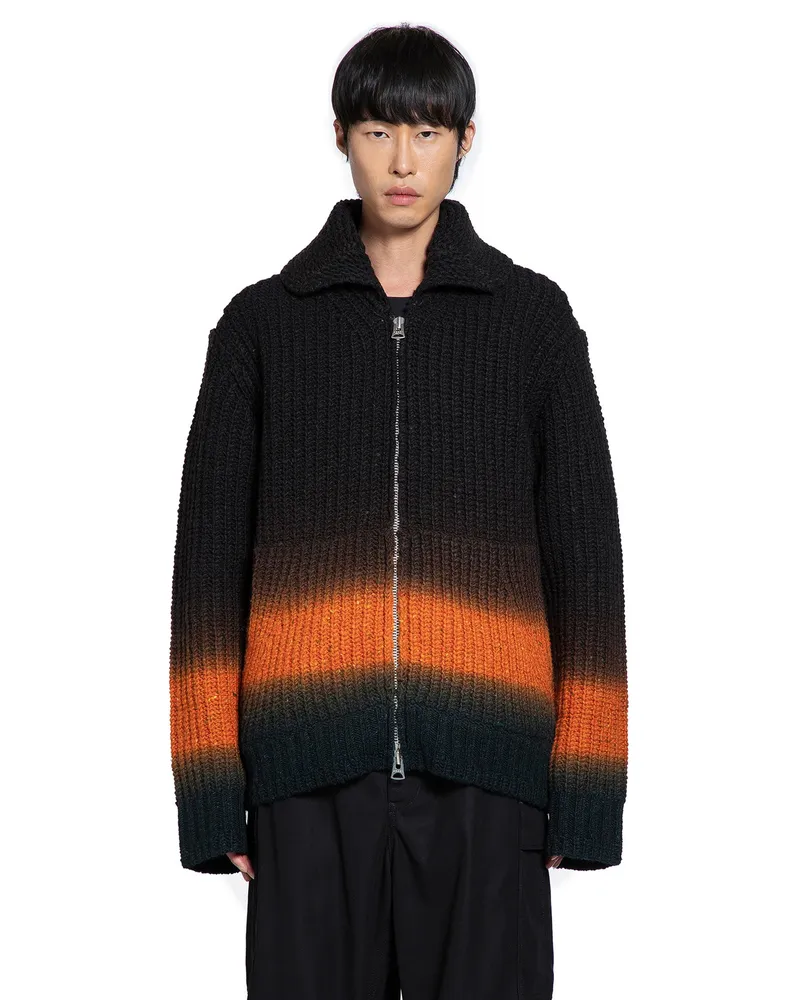 Sacai Garment Dye Wool Knit Cardigan Black