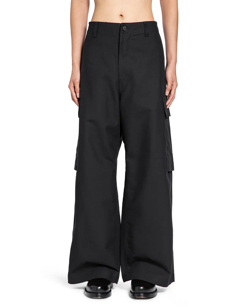 Comme des Garçons Wide Trousers in Cotton Black
