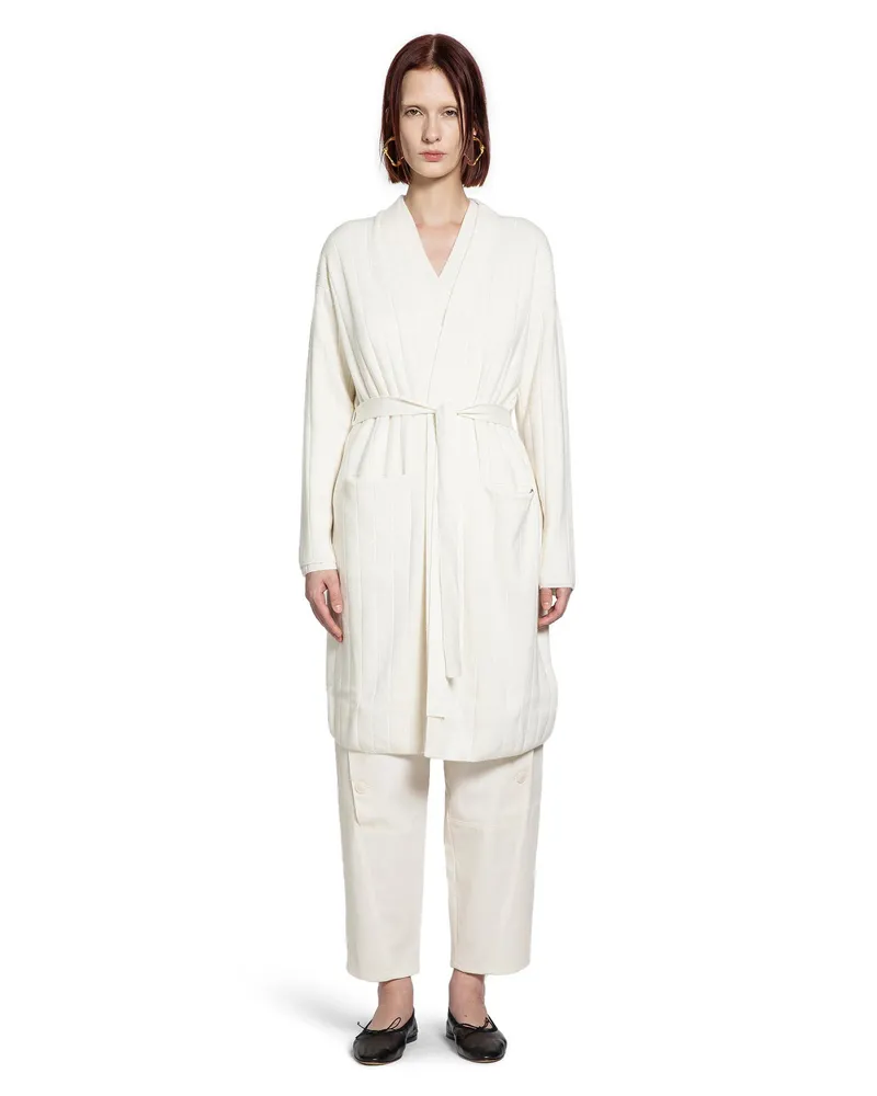 Max Mara Long Cashmere Cardigan White