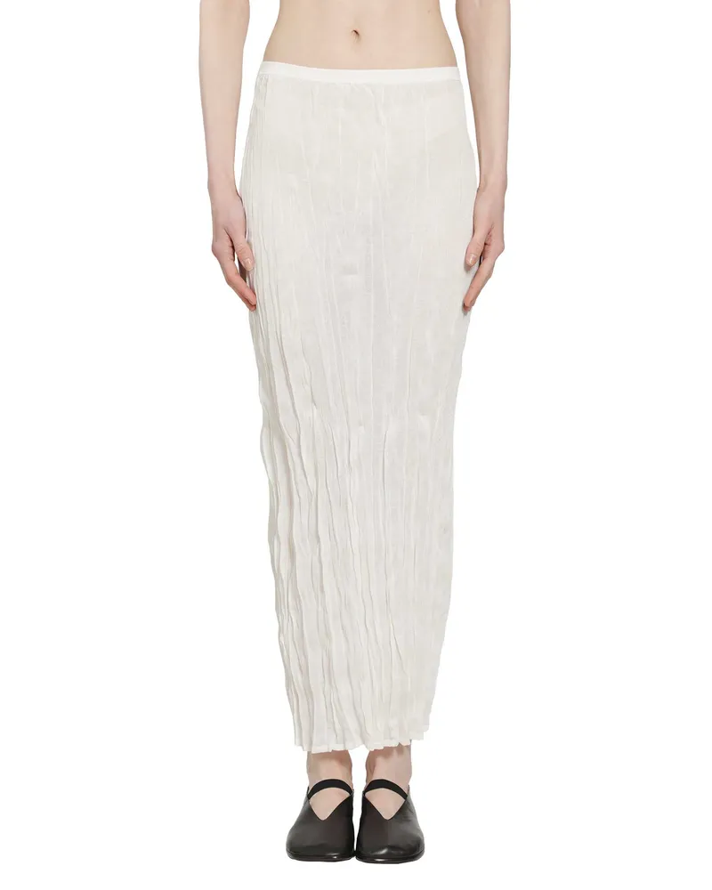 Totême Crinkled Knit Skirt White