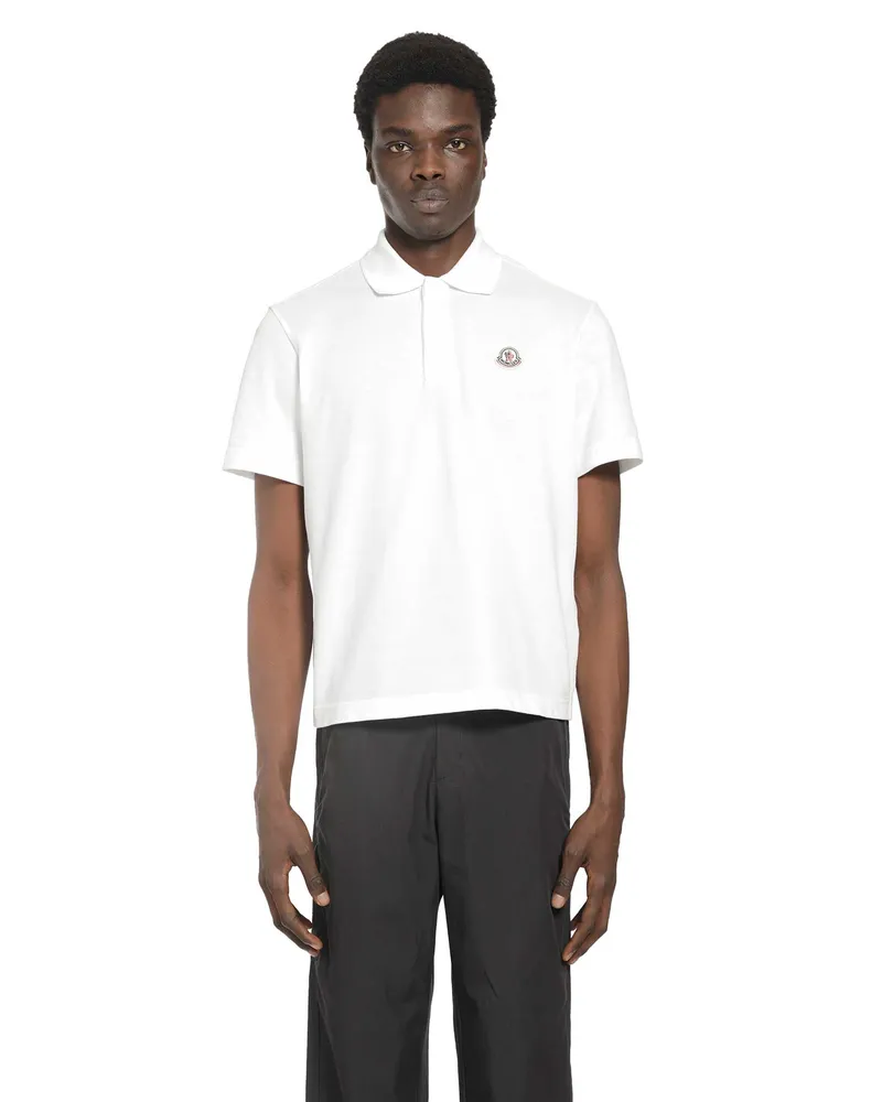 Moncler Cotton Piqué Polo Shirt White