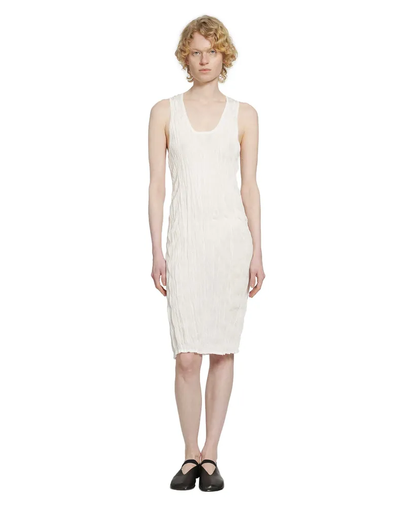 Totême Crinkled Knit Tank Dress White