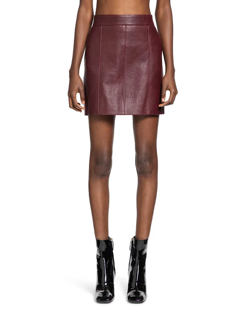 Chloé Leather Mini Skirt Red