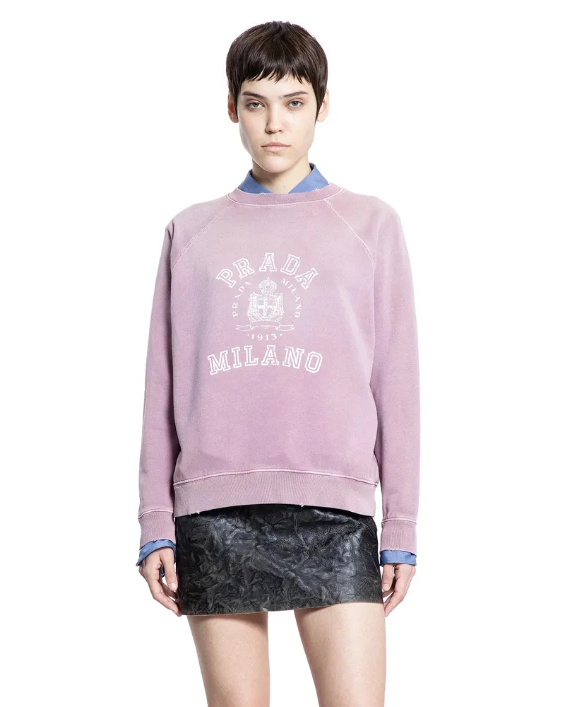 Prada College Logo Sweatshirt Pink