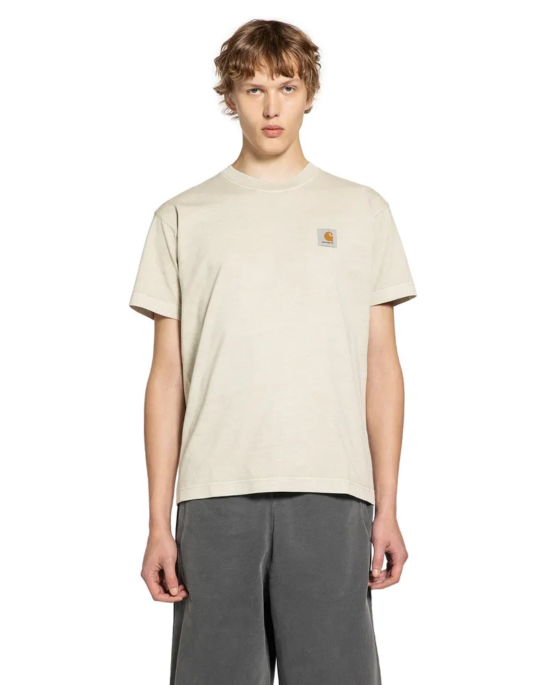 Carhartt WIP MAN BEIGE T-SHIRTS & TANK TOPS Beige