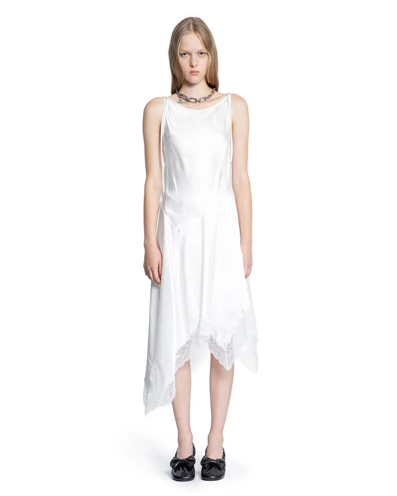 Acne Studios Satin Lace Dress White