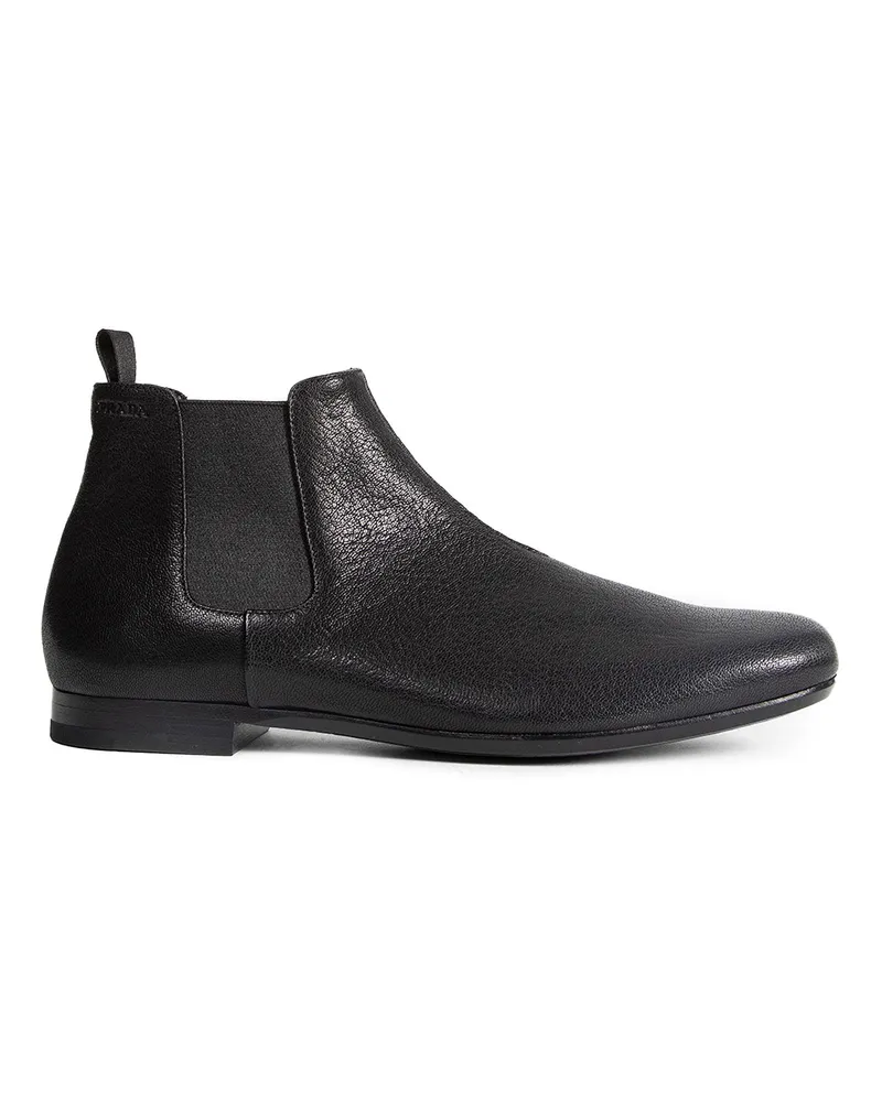 Prada Leather Chelsea Boots Black