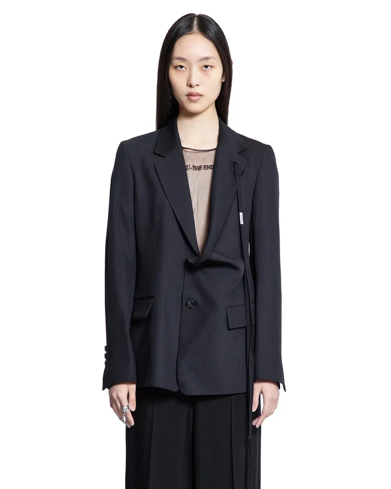Ann Demeulemeester Blazer asimmetrico Disa Black