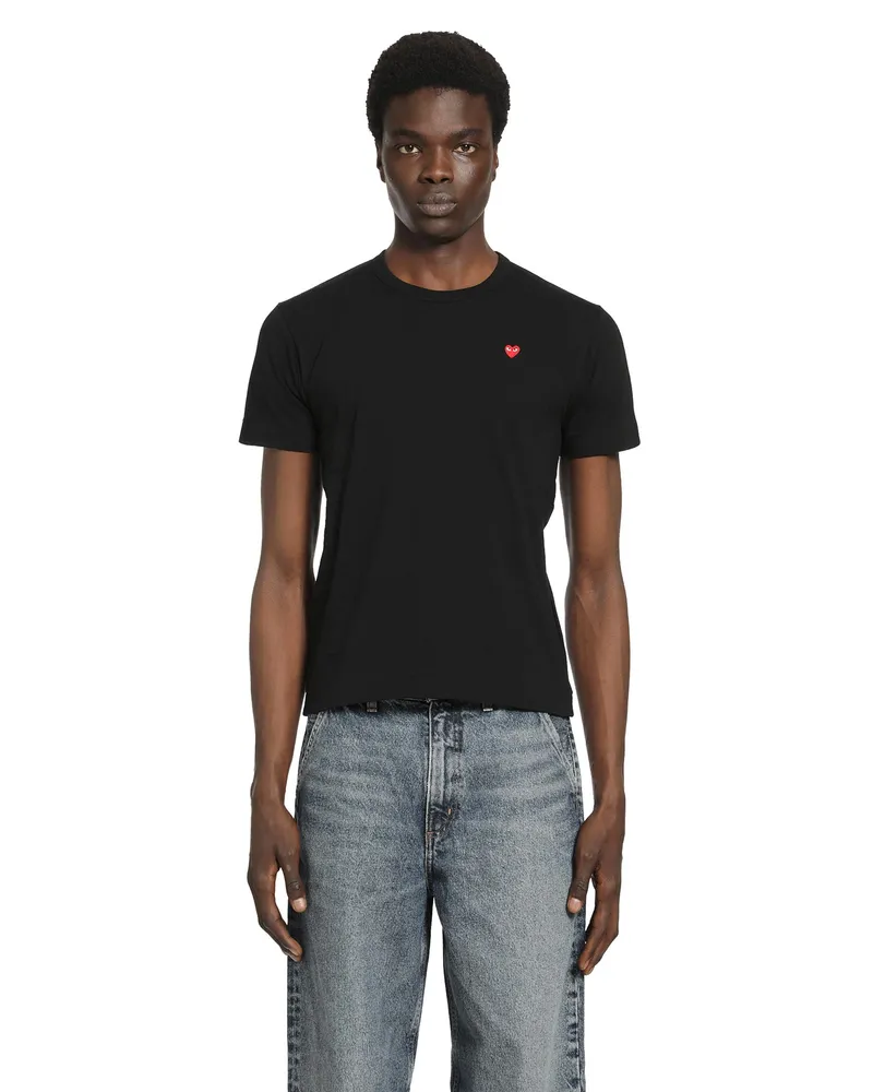 Comme des Garçons Small Heart Cotton T-Shirt Black