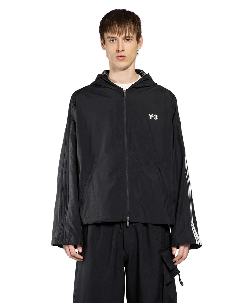 Y-3 Nylon Wired 3-Stripes Hoodie Black