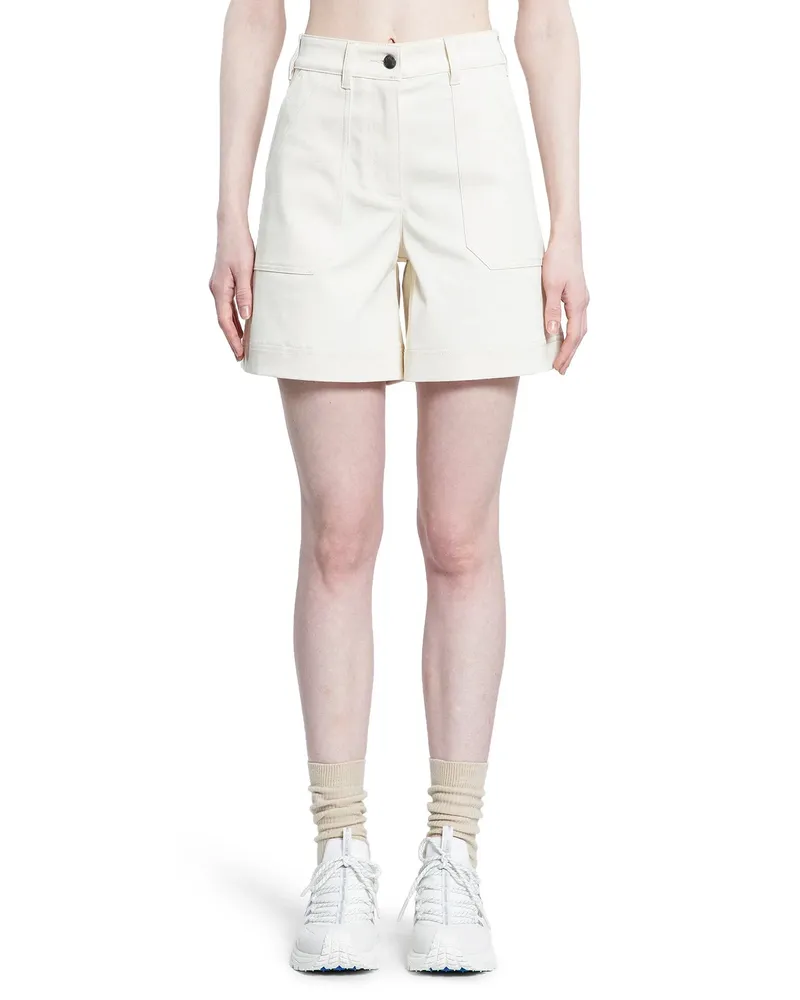 Moncler Cotton Gabardine Shorts Off-white